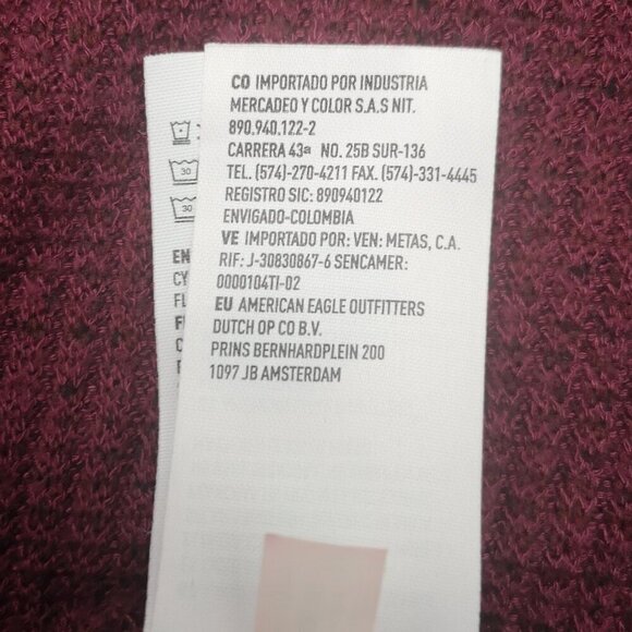 American Eagle Outfitters Ladies Size XL Burgundy Lightweight Open Cardigan - Picture 8 of 11